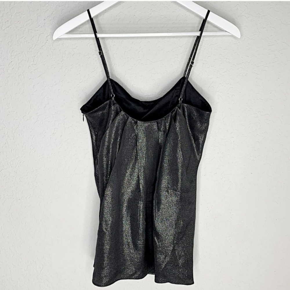 Laundry by Design Shimmer Pleated Sleeveless Wrap Cami in Grey  ☆